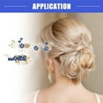 thumbnail image 2 of Vocoste 4 Pcs Rhinestone Hair Comb Hair Piece for Bride Wedding Flower Side Comb Headpiece Deep Blue, 2 of 7