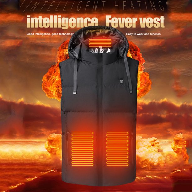 Chaleco calefactor eléctrico inteligente 7 lugares USB Abrigos de chaqueta con capucha cálidos de invierno (4XL) Likrtyny Para estrenar