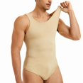 thumbnail image 1 of Men Slimming Shapewear Bodysuit Tummy Control Full Body Shaper Compression Sleeveless Undershirts Nude M, 1 of 6