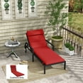 thumbnail image 2 of Outsunny Outdoor Lounge Chair Cushion with Back Ties, Wine Red, 2 of 10