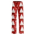 thumbnail image 5 of WTOBBY Women's Christmas Print Anime Pajama Pants, Casual Sleepwear with Drawstring Waist, Loose Fit for Yoga and Comfort, Festive Designs for Home Wear,Red S, 5 of 7