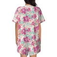 thumbnail image 3 of Kdxio Purple Watercolor Flowers Print Pajamas Sets for Women Short-Sleeved Pjs with Lounge Shorts Two Piece Sleepwear S-4XL, 3 of 9