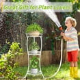 thumbnail image 4 of 3 Tier Tall Metal Plant Stand, 34 Inch Plant Stands Indoor Outdoor, Rustproof Wrought Iron Flower Pot Holder Display Rack for Corner Patio Garden Balcony Living Room(White), 4 of 14