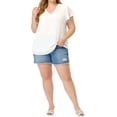 thumbnail image 2 of Blusa de verano de talla grande para mujeres Agnes Orinda, con cuello en V, mangas acampanadas y puntos suizos, 2X blanca, 2 of 6
