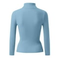 thumbnail image 4 of Ediodpoh Women Ribbed Pullover One Size Turtleneck Pullover Elegant Knitted Sweaters for Women Slim Fit for Autumn Winter Sky Blue, 4 of 4