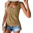 thumbnail image 4 of Womens Tank Tops, 2 Pack Summer Tank Tops for Women 2025, Sleeveless U Neck Loose Button Casual Henley Tops Shirts, 4 of 6