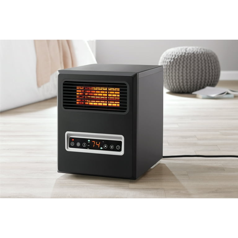 Mainstays, 4 Element, Infrared Electric Cabinet Space Heater, Black -  Walmart.com