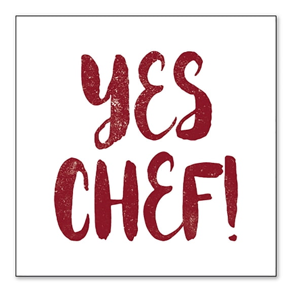 DistinctInk Custom Bumper Sticker - 6" x 6" Decorative Decal - White Background - Yes Chef