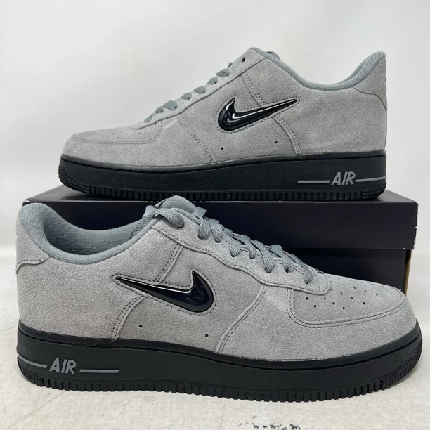 Ni&ke Air Force One Jewel Cool Grey Black Men's Shoes Sneakers HQ3827-001