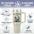thumbnail image 3 of Camping Tumbler 40oz, Cool Camping Birthday Gifts for RV Campers, Happy Camper Mugs, Outdoor Themed Tumbler with Lid, Ideal Presents for Him or Her, Christmas, Gift-Ready, 3 of 6