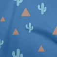 thumbnail image 1 of oneOone Velvet Medium Blue Fabric Plant Cactus With Geometric Craft Projects Decor Fabric Printed By The Yard 58 Inch Wide, 1 of 4