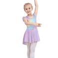 thumbnail image 3 of Yuyuekeji Girls Dance Ballet Leotards,Kids Ruffle Sleeve Tutu Skirted Dress 4-11 T, 3 of 6