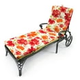 thumbnail image 2 of Jordan Manufacturing 72" x 22" Zion Granola Red and Orange Stripe and Marcia Granola Floral Reversible Rectangular Outdoor Chaise Lounge Cushion with Ties and Hanger Loop, 2 of 14
