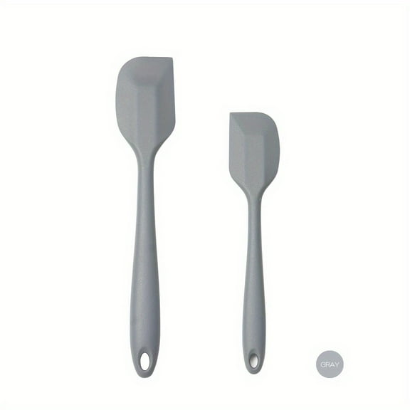 2pcs, 2in1, Silicone Spatula, Silicone Spatula Scraper, Mini Silicone Spatula, Jam Spatula, High Temperature Resistant Cream Spatula, Stirring And Baking Tool, Kitchen Utensils, Apartment Essentials