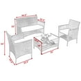 thumbnail image 3 of Costway 4pcs Patio Rattan Furniture Set Table Shelf Sofa Outdoor Garden W/ Beige Cushion, 3 of 9