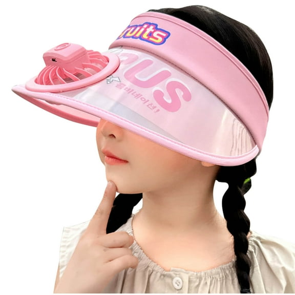 Delliss Summer Sun Visor Hat Kids Sun Protection Hats 3-16Y Adjustable Large Brimmed Fan Hats Empty Top Sun Hats