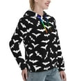 thumbnail image 3 of Hoodies for Women - Bat halloween doodle cool black Comfrt Colour Drawstring Women'S Fashion Hoodies & Sweatshirts, Fall Outfits Clothes for Women 2024 Pullover with Kangaroo Pocket, 3 of 7