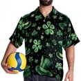 thumbnail image 4 of Saint Patrick's Day Men's Short Sleeve Hawaiian Beach Shirts, Casual Printed Button Down Spread Collar Tops, Summer Unisex Style, 4 of 6