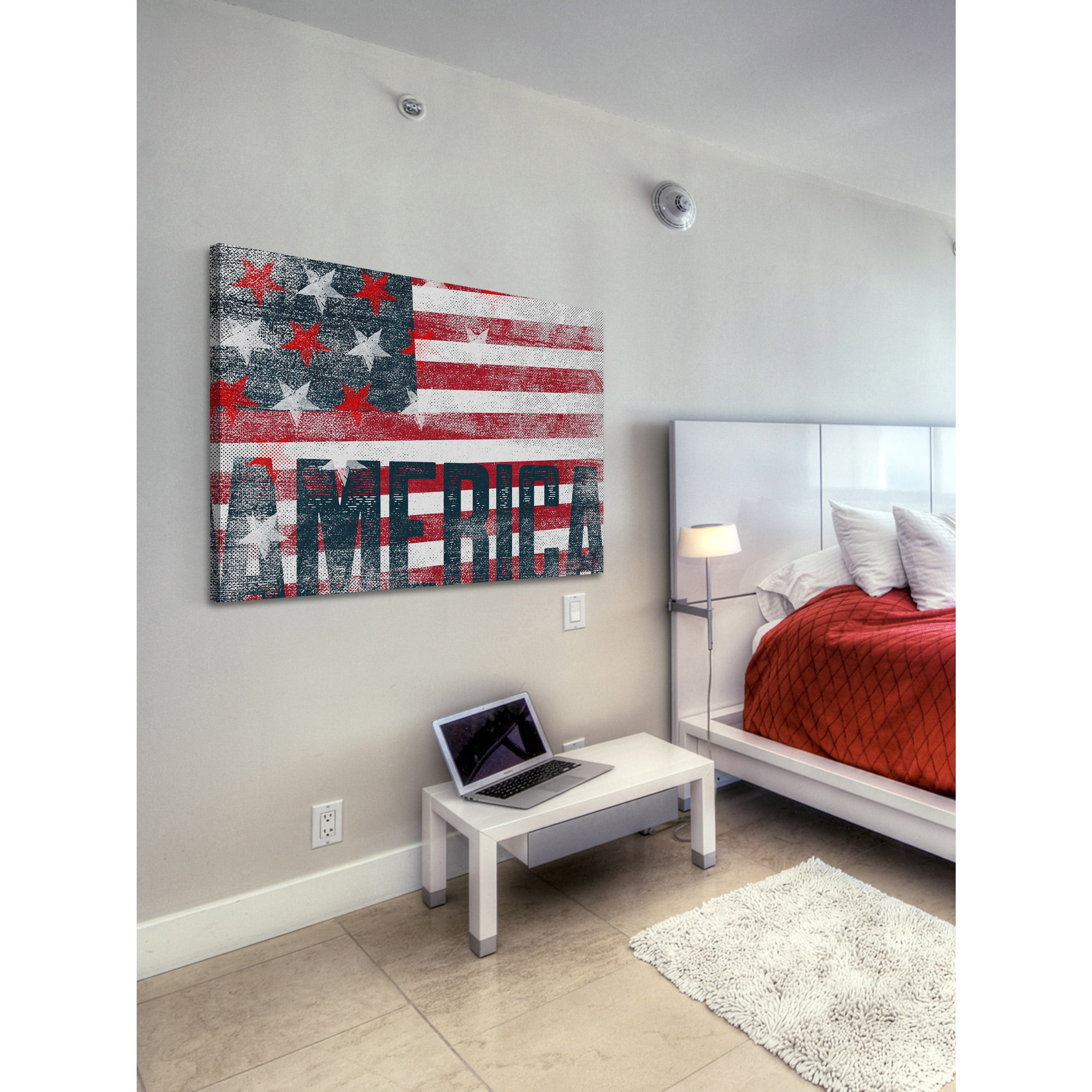 Marmont Hill "Stars Stripes" by Rick Martin Painting Print on Wrapped Canvas