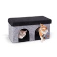 thumbnail image 1 of K&H Pet Products Thermo-Kitty Duplex Classy Gray 12 X 24 X 12 Inches Cat Tree House  Pet Bed  Cat Beds  Cat House ShopWise Round, 1 of 6
