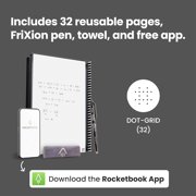Rocketbook Everlast Digital Reusable Notebook - Black - Letter Size Eco-friendly Notebook (8.5 x 11) - 32 Dot-Grid Pages - Includes 1 Pen and Microfiber Cloth
