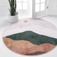 thumbnail image 4 of RUG ROBOT 4ft Round Rugs, Modern Area Rug for Living Room, Non-Slip Washable Rug with Nature Inspired Design for Bedroom, Dining Room, Stylish Indoor Circular Abstract Rug Home Decor, Gray, 4 of 5