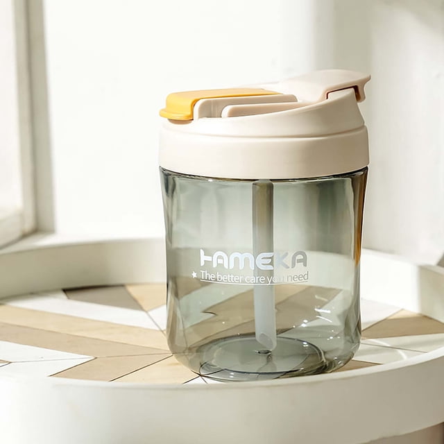Fiudx Vaso Grande con Pajita para Bebidas de Verano, Diseño a Prueba de Fugas, Plástico Duradero, Regalo Práctico, Apto para Bebidas Frías y Calientes, Portátil, Tamaño 10 X 10 X 13,6 Cm