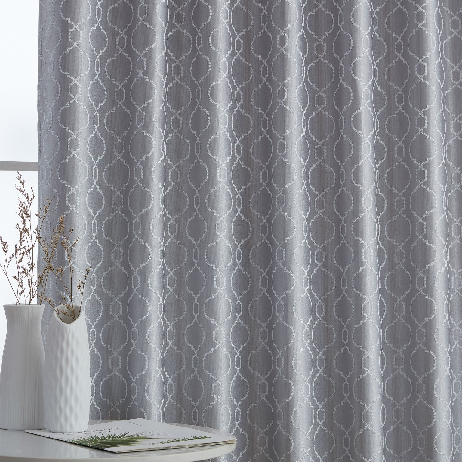 Franklin Moroccan Trellis 100% Complete Blackout Back Tab Curtain Panels