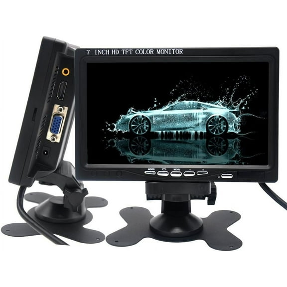 Padarsey 7 Inch Monitor HDMI - 1024x600 HD TFT LCD Screen Display AV VGA Input Built in Speaker for Raspberry Pi 3 Model B 3B CCTV Computer PC DVR Car