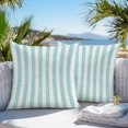 thumbnail image 3 of Throw Pillow Covers 20x20 Inch Set of 2, Green Stripes Waterproof Outdoor Pillow Covers, Vintage Boho Lines Geometric Farmhouse Decorative Cushion Pillowcases for Couch, Sofa, Bed, Garden, Patio, 3 of 9