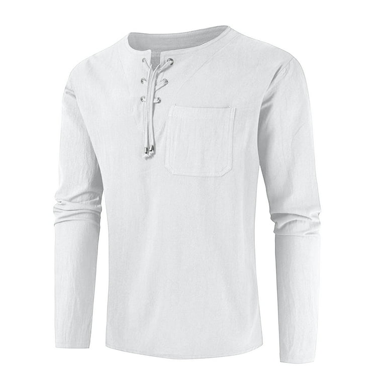 Mens white linen pullover cheap shirt