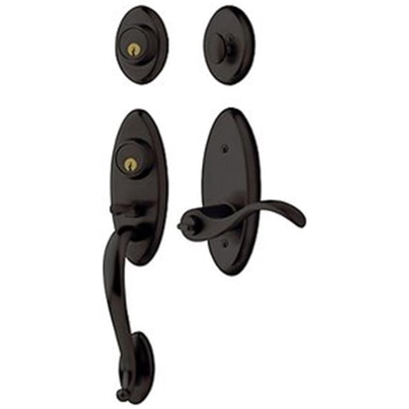 Baldwin 853451022RFD Landon Dummy Two Point Handleset with Right Handed Wave Style Interior Lever, Oil Rubbed Bronze