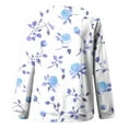 thumbnail image 4 of Royisotas Womens Sweatshirts Winter Floral Graphic Long Sleeve Pullover Casual Raglan Blue Crew Neck No Hood Shirts, 4 of 5