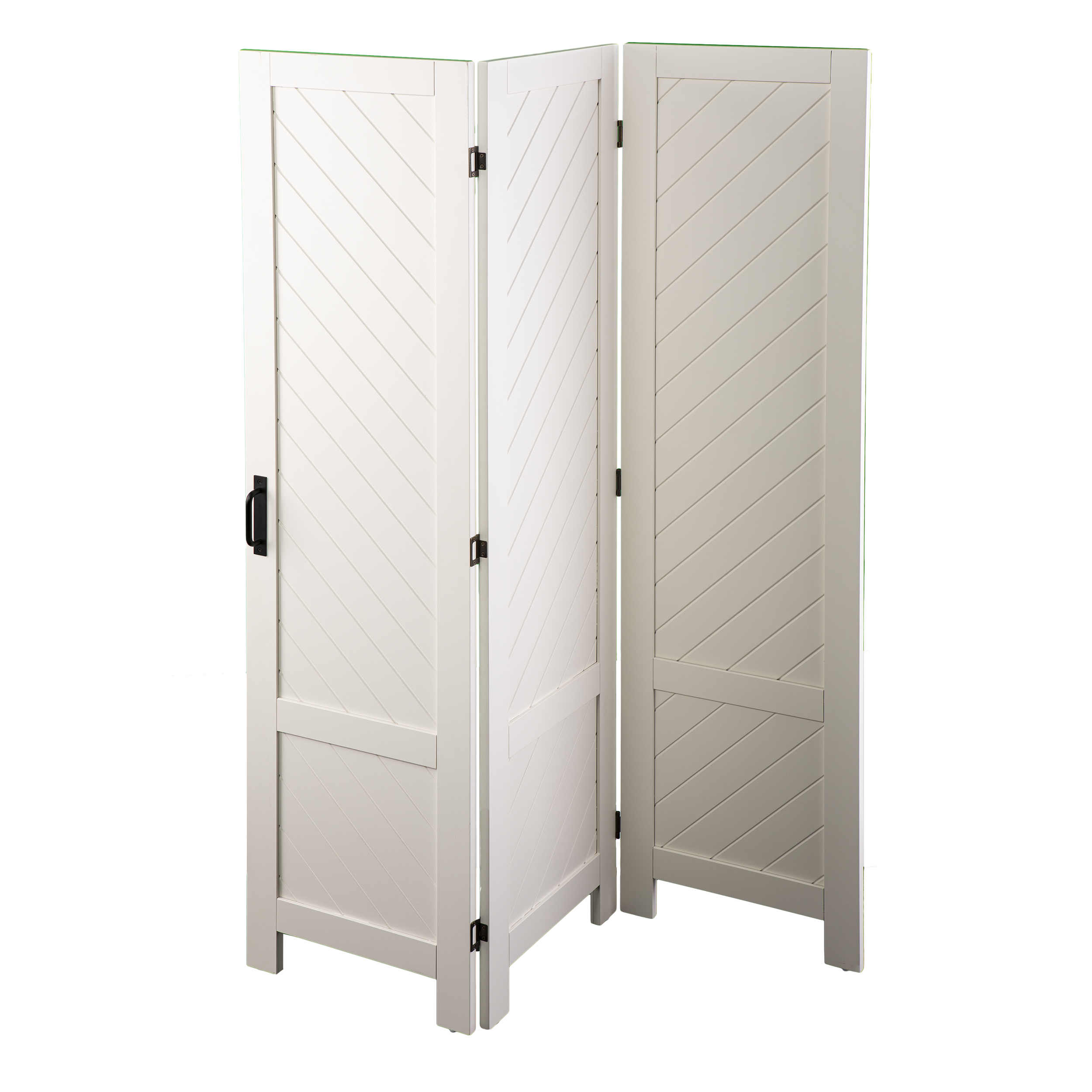 Southern Enterprises Trileigh Modern Farmhouse Style 3-Panel Room Divider in White finish - image 5 of 7