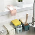 thumbnail image 4 of Gibobby Fregadero Sponge Rack Stand Kitchen Faucet Storage Rack Sponge y Toallas Rack Cesta de desagüe Hogar Herramientas de limpieza de coc(Blanco), 4 of 5