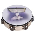thumbnail image 1 of 8 Inch Handbell Tambourine Clap Drum Row Jingle Double Layer Percussion InstrumentBible and Pigeon Pattern, 1 of 14
