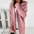 thumbnail image 2 of Women Cardigan Open Front Knitted Hooded Sweater Sweaters Lightweight Outwear Coats, 2 of 5