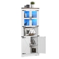 thumbnail image 2 of Danolapsi 67" Tall Corner Storage Cabinet with Lights, Farmhouse Corner Hutch Display Cabinet with Glass Doors, Wooden Storage Organizer for Kitchen, Living Room, Bathroom, 2 of 7