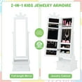 thumbnail image 6 of Costway Kid Freestanding Jewelry Armoire 2-in-1 Full Length Mirror Storage Drawer Patented White, 6 of 10