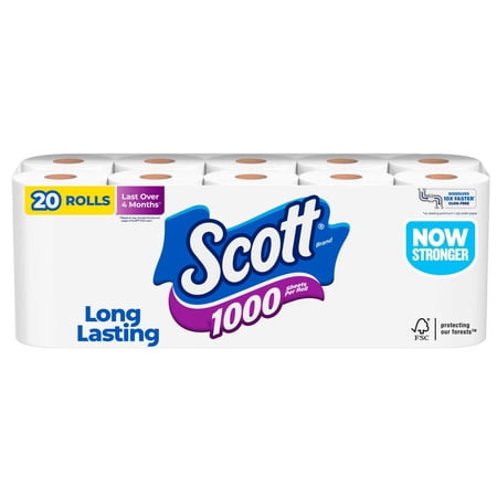 Scott 1000 Toilet Paper  20 Rolls  1000 Sheets Per Roll