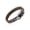 Black, variant on Men's Distressed Brown Leather Skull Buckle Clasp Bracelet
