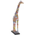 thumbnail image 5 of 19" x 37" Multi Colored Resin Graffiti Giraffe Sculpture with Black Base, by DecMode, 5 of 7