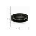 thumbnail image 6 of Titanium Grooved Black IP-plated 6mm Brushed and Polished Band Size: 7; for Adults and Teens; for Women and Men, 6 of 6