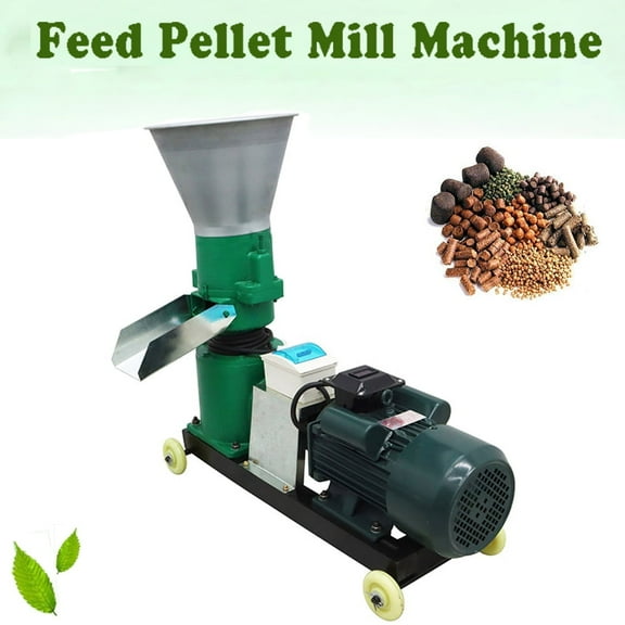 INTBUYING Farm Animal Feed Pellet Mill Machine 4MM Holes Pellet Feed Granulator 3KW 220V