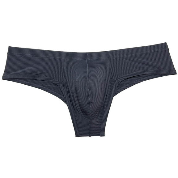 Botmois Men's Solid Spandex Comfy Pouch Soft Bikini Briefs Trunks Bulge Enhancing Underwear Panties Black M