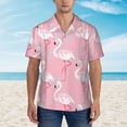 thumbnail image 4 of Goofa Pink Flamingo Hawaiian Shirt for Men, Unisex Summer Beach Casual Short Sleeve Button Down Shirts,Aloha Tropical Floral print shirt-Small, 4 of 9