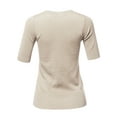 thumbnail image 3 of A2Y Women's Basic Casual Colorful 1/2 Sleeve Knit Pullover Sweator Top Oatmeal M, 3 of 6