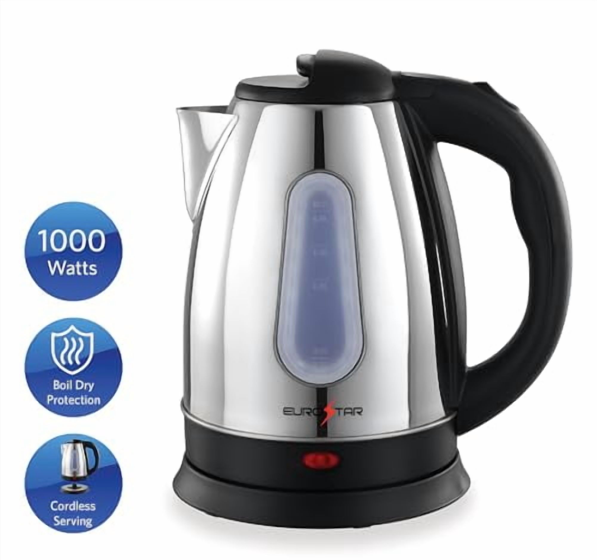 Eurostar 1.8L Stainless Steel Electric Kettle