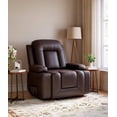 thumbnail image 2 of IDEALHOUSE Brown Living Room Chair, Power Lift Recliner, Massage, Heat, Remote, Ergonomic, Oversized, PU Leather, Plush, Sturdy, Modern, For Elderly, Bedroom, Office, TV Room, 2 of 7
