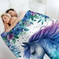 thumbnail image 3 of Kuscheln Horse Throw Blanket, Soft Horse Flannel Blanket for Girls Boys Kids Horse Lovers, Horse Gifts for Girls Women, Warm All Season Lap, Chair, Sofa Blanket, 3 of 7